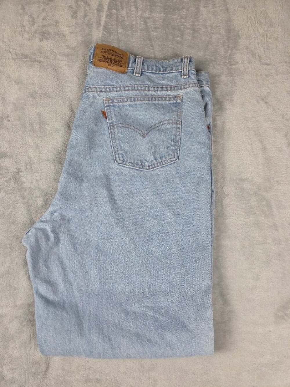 Vintage Levi's 619 Jeans Mens 42x32 Orange Tab Medium Wash Slim Straight 90s